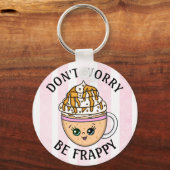 心配しないで、幸せにかわいいコーヒーパン キーホルダー (正面)