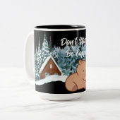 心配しないで、気を失う：冬の静寂 ツートーンマグカップ (正面左)