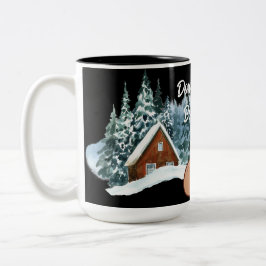 心配しないで、気を失う：冬の静寂 ツートーンマグカップ