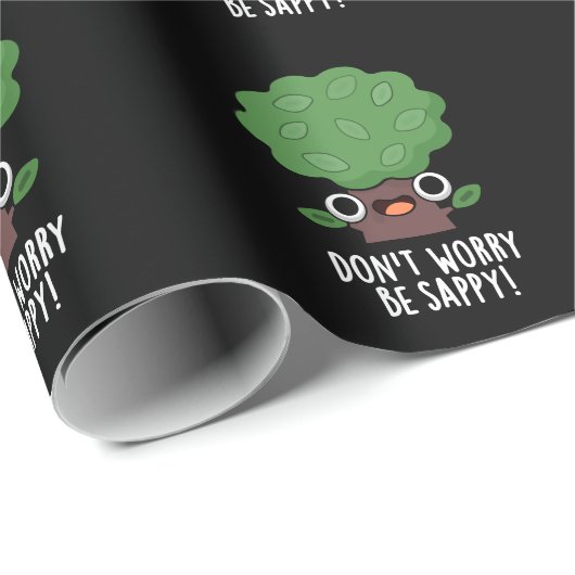 心配しないでSappyツリーおもしろいプンダークBG ラッピングペーパー (ロールコーナー)