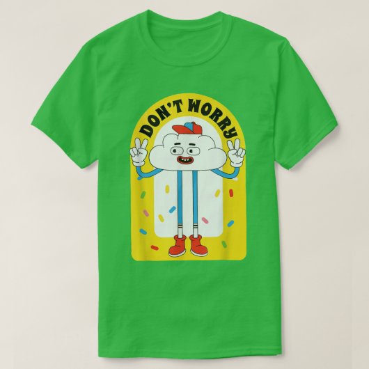 心配しないトレンディークラウドの漫画好きの美的なL Tシャツ (デザイン正面)