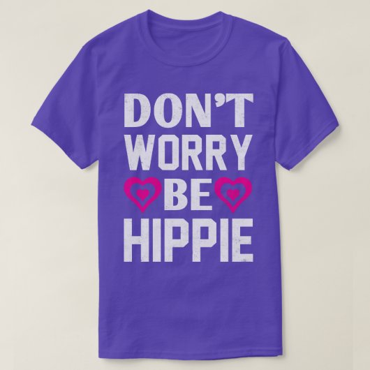 心配しないヒッピー平和のサインひまわり60s 70 tシャツ (デザイン正面)