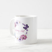 心配しない女性のキリスト教信仰バタフライバイブル コーヒーマグカップ (正面左)