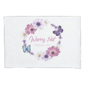 心配しない女性のキリスト教信仰バタフライバイブル 枕カバー (正面)