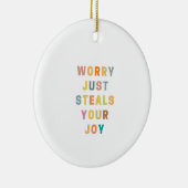 心配するだけで喜びは奪われる |宗教デカール セラミックオーナメント (右)