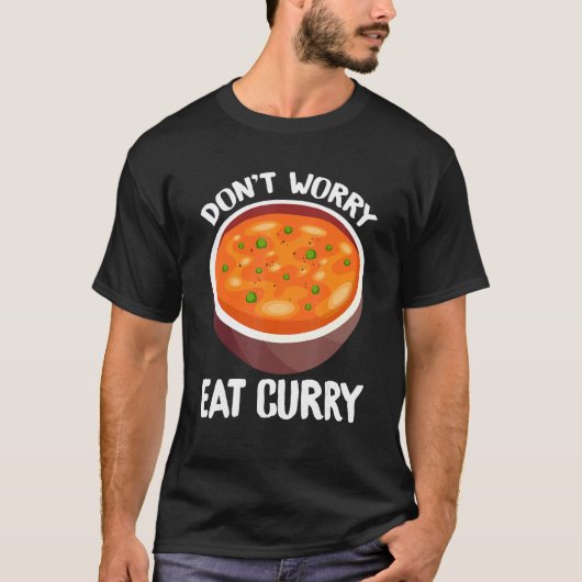 心配するな食べカレーインディアングルメT Tシャツ (正面)