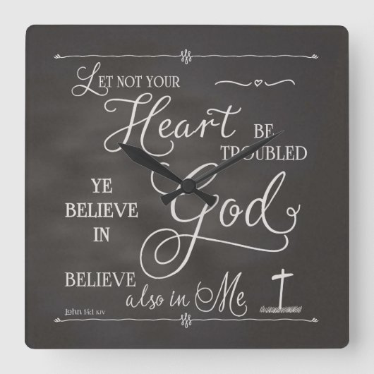 心配するな、ハートを心配するな スクエア壁時計 (正面)