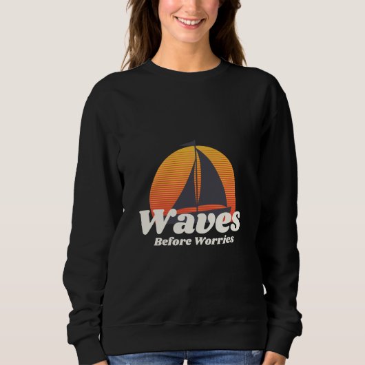心配する前の波 スウェットシャツ (正面)