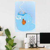 心配そうな魚 ポスター (ホームオフィス)