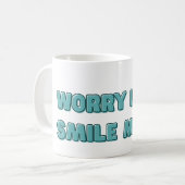 心配なし、スマイルの向上 コーヒーマグカップ (正面左)