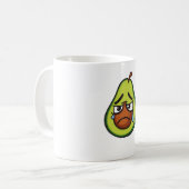 心配なアボカドが希望の涙を叫ぶ コーヒーマグカップ (正面左)