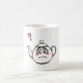 心配なティーポットの質問ライフ コーヒーマグカップ (中央)