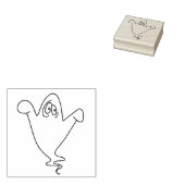 心配な幽霊イラストのアートスタンプ ラバースタンプ (押印)