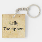 心配な紫のドラゴンの漫画 キーホルダー (裏面)