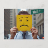 心配な顔スケッチオンウォールストリート ポストカード (正面)