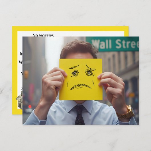 心配な顔スケッチオンウォールストリート ポストカード (正面/裏面)