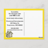 心配な顔スケッチオンウォールストリート ポストカード (裏面)