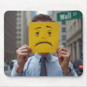 心配な顔スケッチオンウォールストリート マウスパッド (正面)