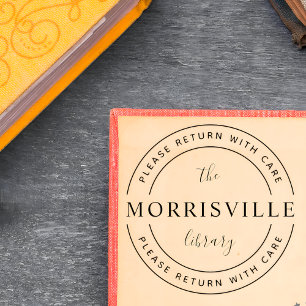 心配のはっきりしたなライブラリー名の円形のリターン セルフインキングスタンプ