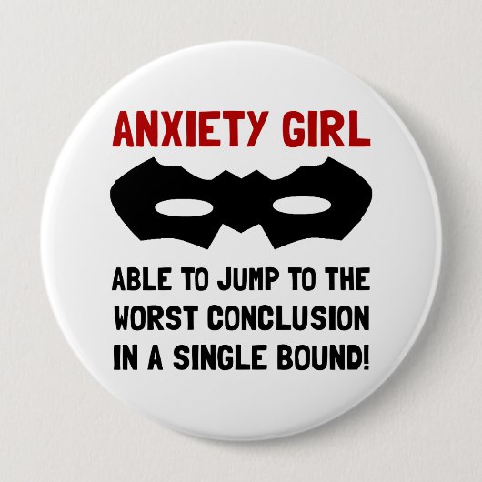 心配の女の子 缶バッジ (正面)