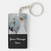 心配の守り神および白いフクロウ キーホルダー (裏面)