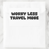 心配の少ない旅行もっと – 毎日の引用文 長方形シール (バッグ)