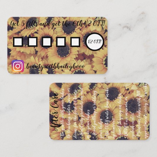 心配の後のヒマワリのロイヤリティおよび 名刺 (正面/裏面)