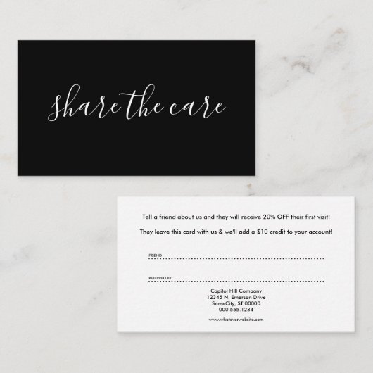 心配の紹介プログラムを共有して下さい 紹介カード (正面/裏面)