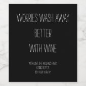 心配はワ遠くにインで洗い直すおもしろい、ことわざ ワインラベル (シングルラベル)