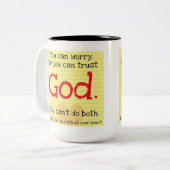 心配または信頼の神のマグ ツートーンマグカップ (正面左)