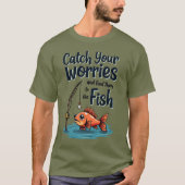 心配を取り除く: Fishy やる気を起こさせる Solution Tシャツ (正面)