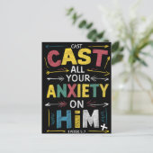 心配を解き放ち、平安を受け入れる ポストカード (スタンド正面)