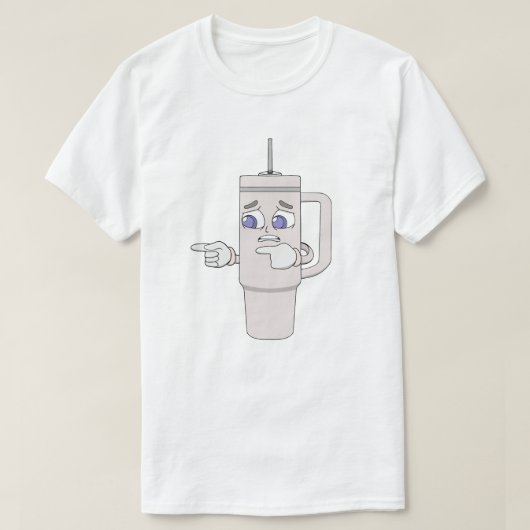 心配性シェイカーカップ 不安なマスコット Tシャツ (デザイン正面)