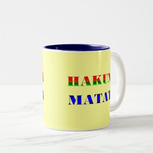 "心配無し"のギフトのためのHakuna Matataかアフリカ句 ツートーンマグカップ (正面右)