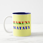 "心配無し"のギフトのためのHakuna Matataかアフリカ句 ツートーンマグカップ (左)