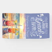 心配無用ビーチハッピーなクルーズドア 横断幕 (横)