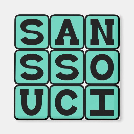 心配無用 Sans Souci ラテン語のフレーズ マグネット (正面)