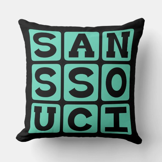 心配無用 Sans Souci ラテン語フレーズ クッション (正面)