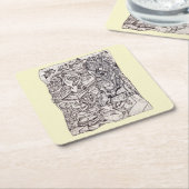 心配臓器紙コースター スクエアペーパーコースター (アングル)