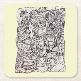 心配臓器紙コースター スクエアペーパーコースター