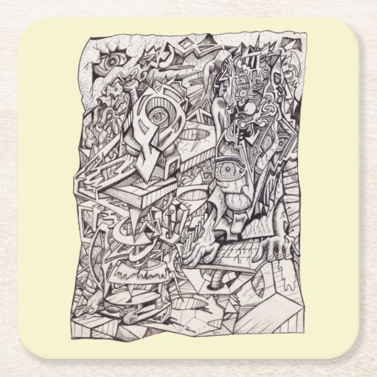 心配臓器紙コースター スクエアペーパーコースター (正面)