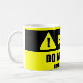 心配-注意と扱って下さい! マグを落とさないで下さい コーヒーマグカップ (左)