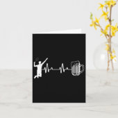 心電図ハートビートバドミントン選手シャトルスポーツスマッシュ カード (黄色い花)