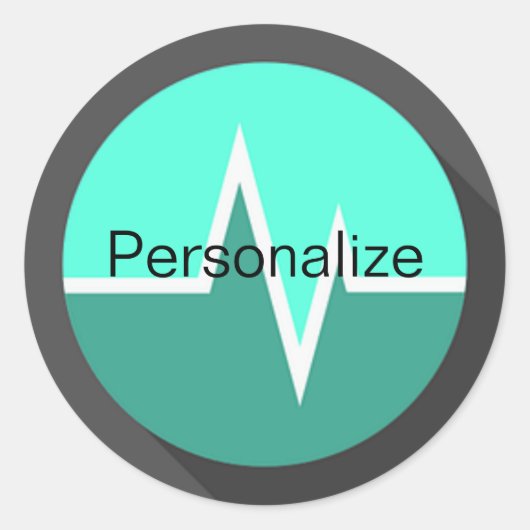 心電図ライン医療ナース医師 ラウンドシール (正面)