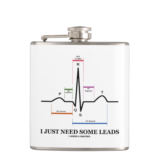 心電図心電図心電図のメディカルユーモアの手引きが欲しい フラスク (正面)