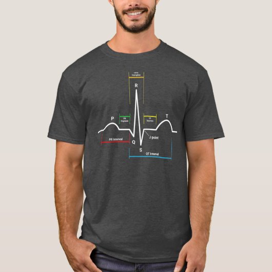 心電図心電図拍動 Tシャツ (正面)