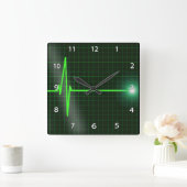 心電図波壁時計 スクエア壁時計 (ホーム)