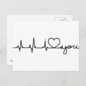 心電図私はあなたを愛している ポストカード (正面/裏面)