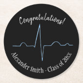 心電図 ラウンドペーパーコースター (正面)