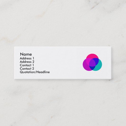 心 + 体 + 精神-プロフィールカード スキニー名刺 (正面)